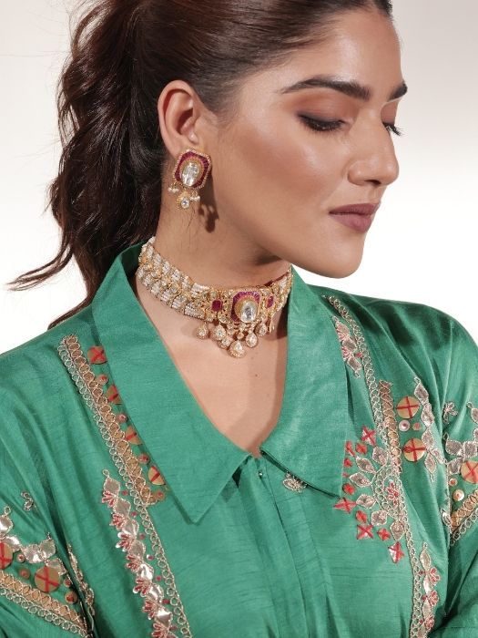 Green Gotta Pati Suit Set