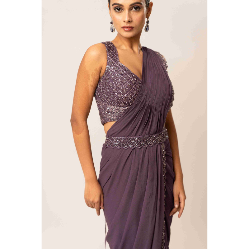 Embellished Bustier Drape Saree